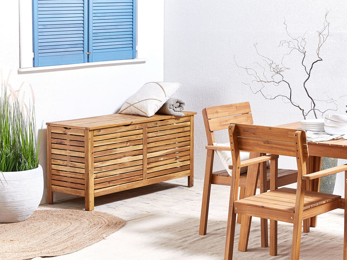 Beliani - RIVIERA - Kussenbox - Lichte houtkleur - 130 cm - Acaciahout
