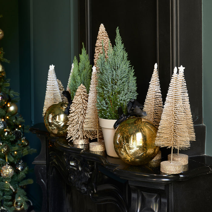 Riviera Maison Decoratie kerstboom Christmas Tree Snow Goud - Maat L