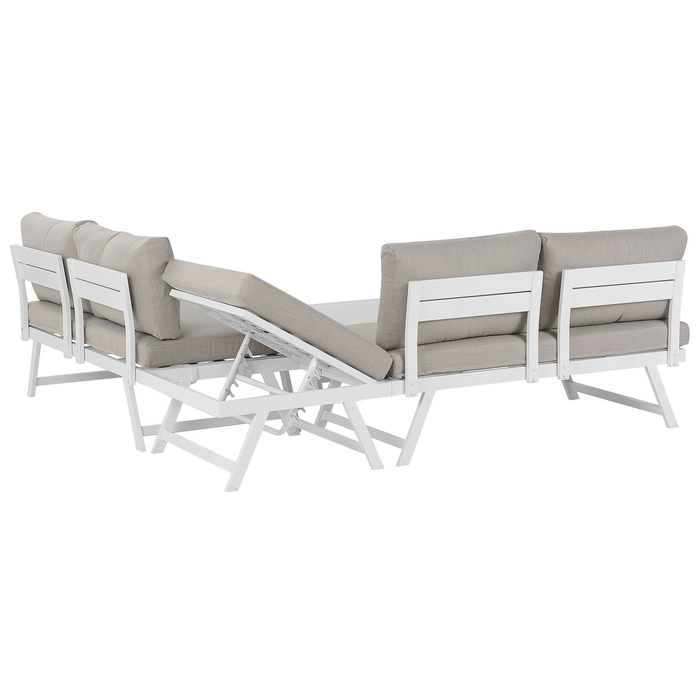 Beliani - COCCORINO - Loungeset voor 5 - Grijs - Aluminium