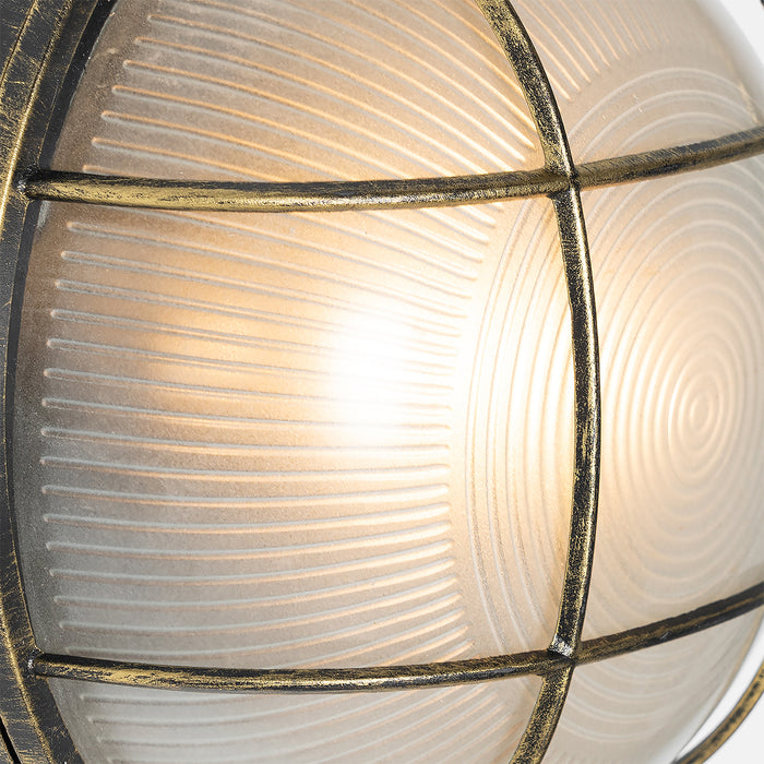 QAZQA Industriële buitenwandlamp antiek goud IP44 - Hanneke