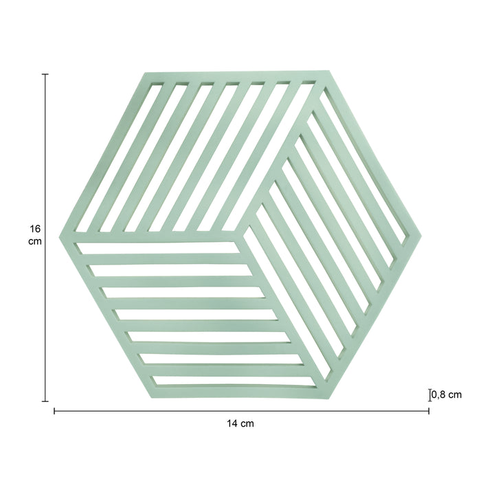 Krumble Pannenonderzetter Hexagon - Groen - 16 x 14 cm