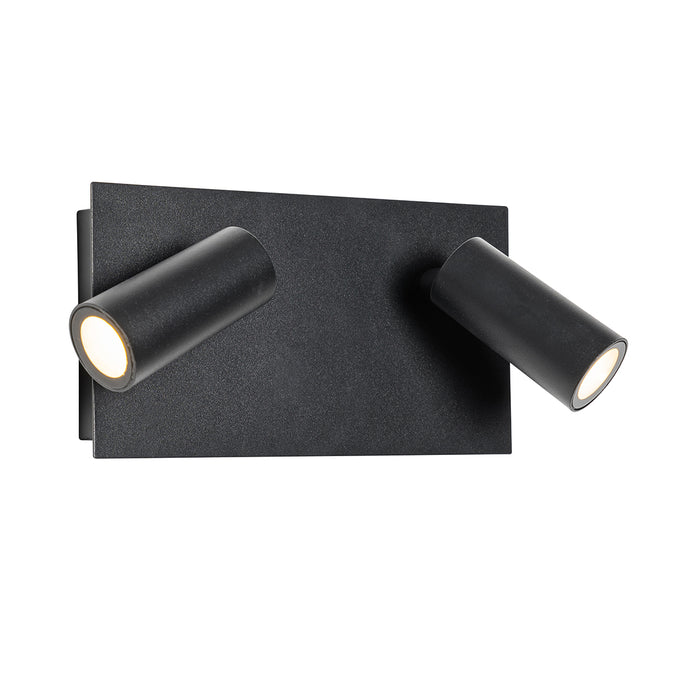 QAZQA Moderne buiten wandlamp zwart incl. LED 2-lichts IP54 - Simon