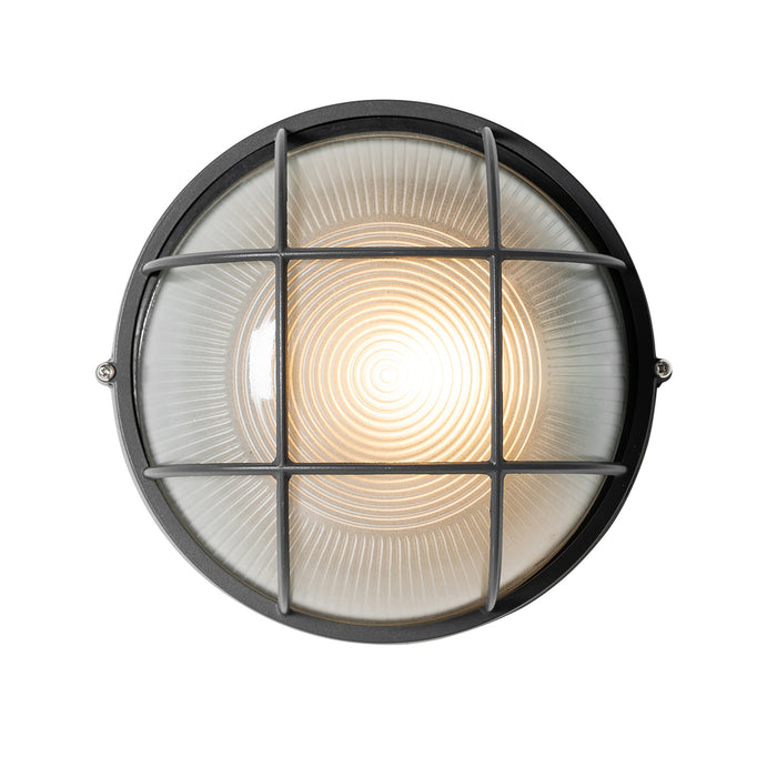 QAZQA Industriële buitenwandlamp donkergrijs IP44 - Hanneke