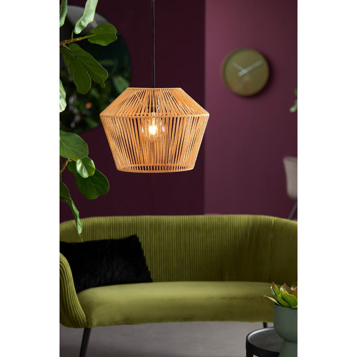 Light & Living Hanglamp Caspian - Bruin|Wit- Ø40cm