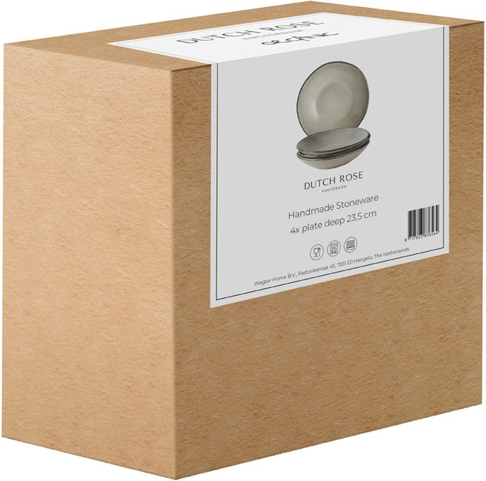 Dutch Rose Giftset 4 Borden Diep 23,5 cm Creme