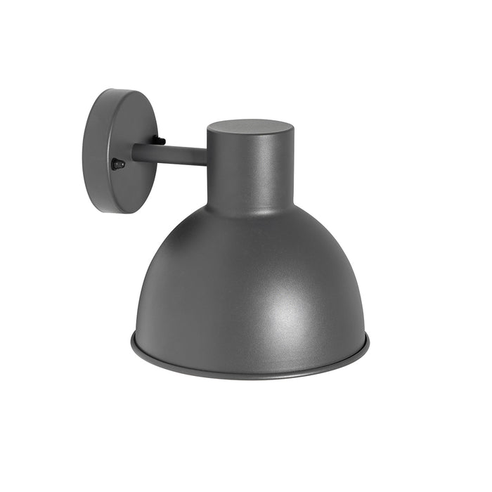 QAZQA Industriële buitenwandlamp donkergrijs rond IP44 - Natas