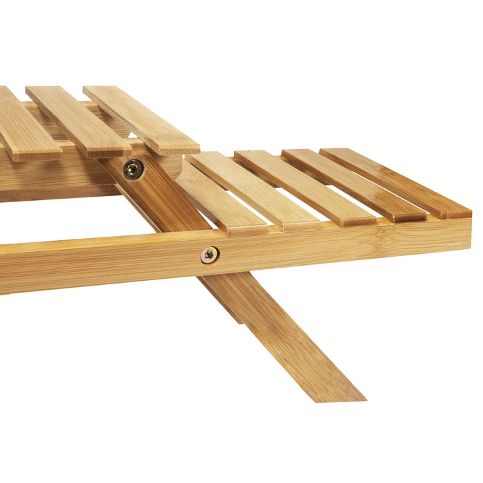 QUVIO Plantenstandaard met 3 planken - Bamboe