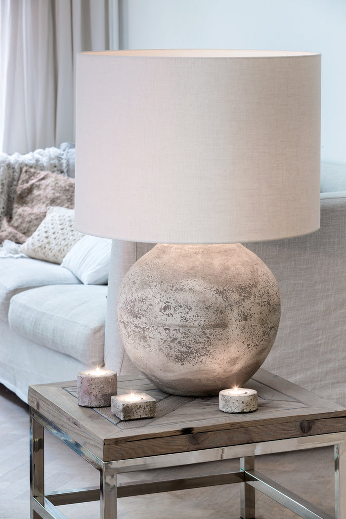 Light & Living Cilinder Lampenkap Livigno - Eiwit - Ø40x30cm
