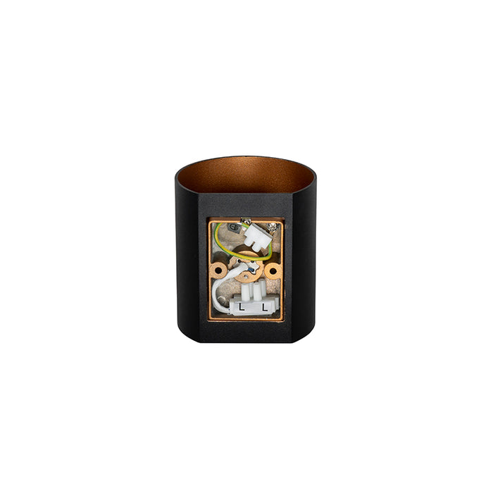 QAZQA Moderne wandlamp zwart met messing - Sabbio