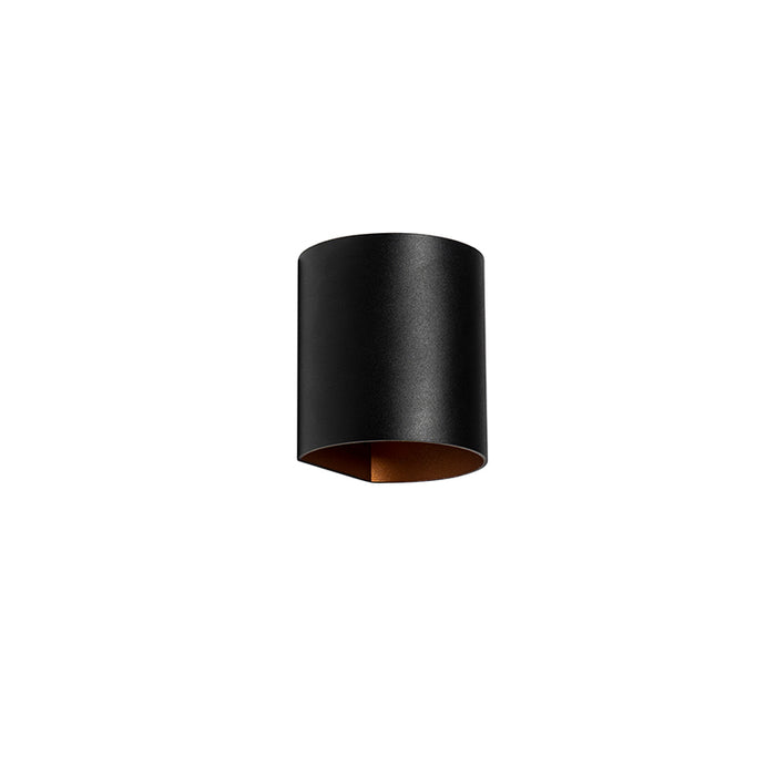 QAZQA Moderne wandlamp zwart met messing - Sabbio