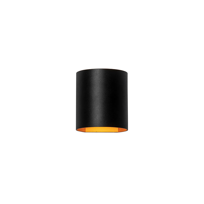QAZQA Moderne wandlamp zwart met messing - Sabbio