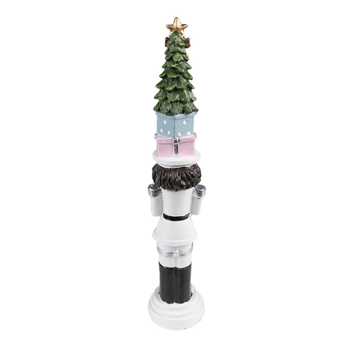 Clayre & Eef Kerstdecoratie Notenkraker 25 cm Wit Polyresin