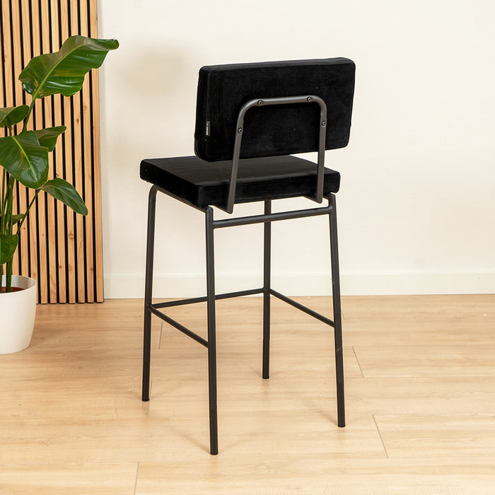 Bronx71 Velvet barkruk Espen zwart 64-77 cm