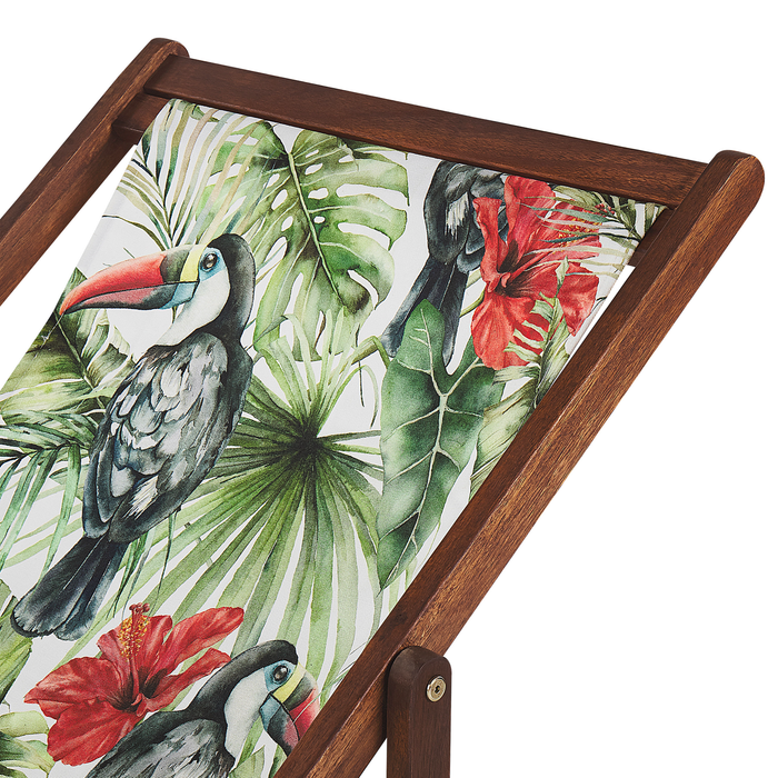 Beliani-ANZIO -Strandstoel set van 2-Donkerhout|Toekan-Polyester