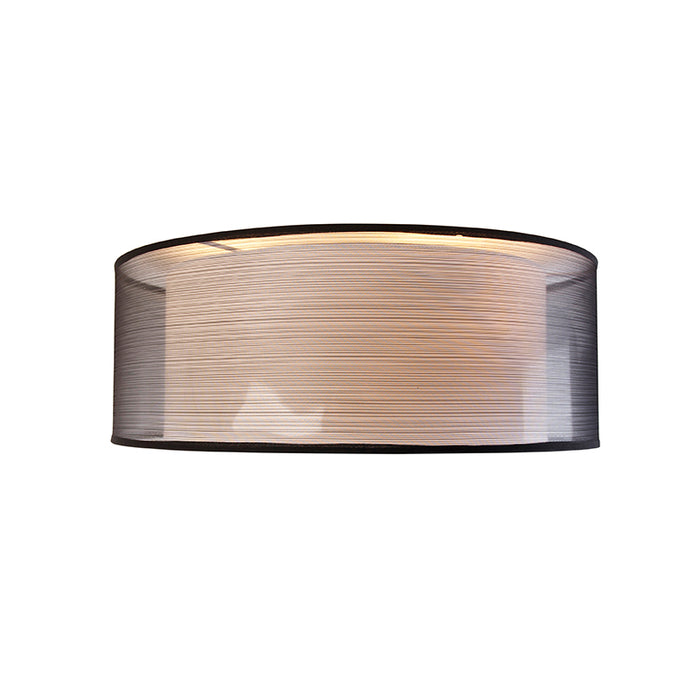 QAZQA Moderne plafonnière zwart met wit 50 cm 3-lichts - Drum Duo