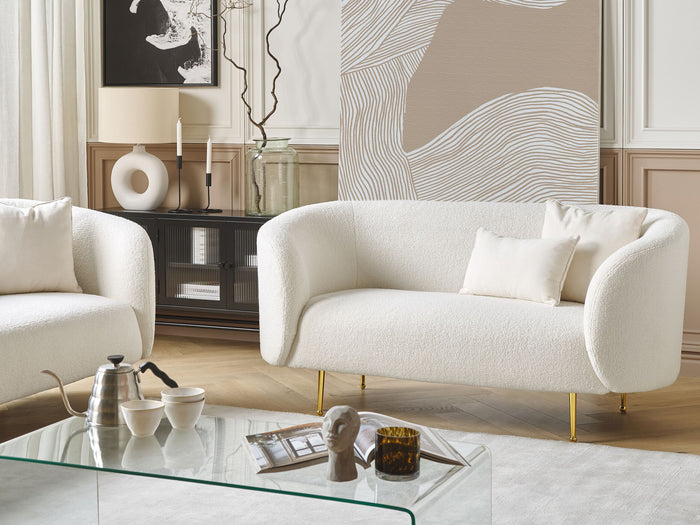 Beliani - LOEN - Tweezitsbank - Wit - Polyester