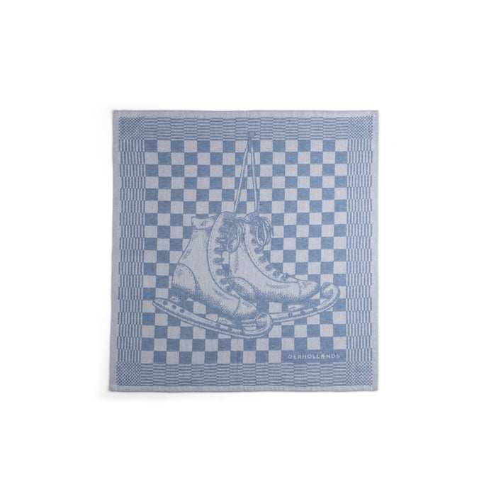 Luxe theedoeken 6 stuks 60x65cm - schaatsen blauw