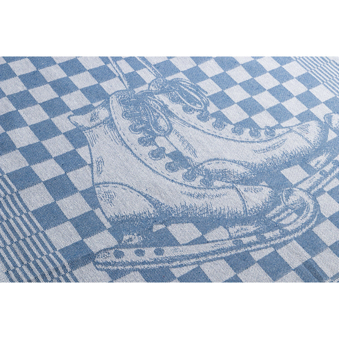 Luxe theedoeken 6 stuks 60x65cm - schaatsen blauw