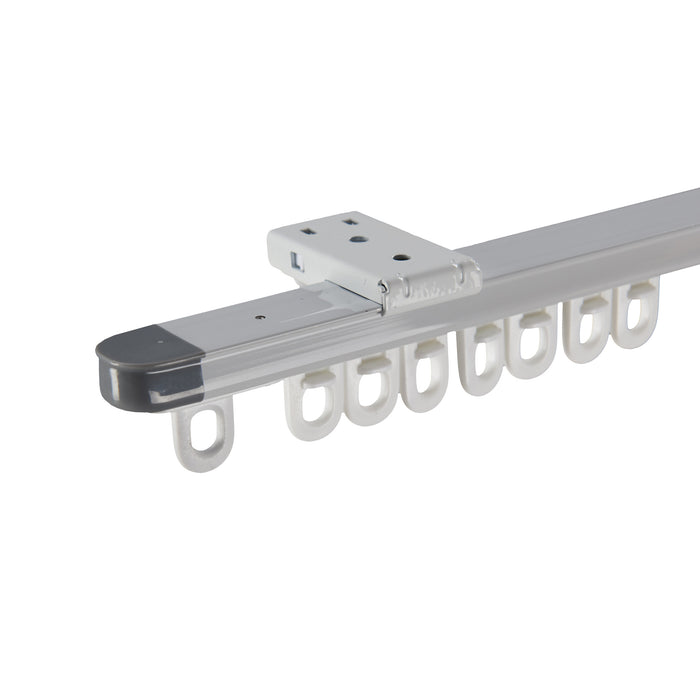 Gordijnrail - uitschuifbaar - van 190 tot 360 cm - aluminium - gebroken wit