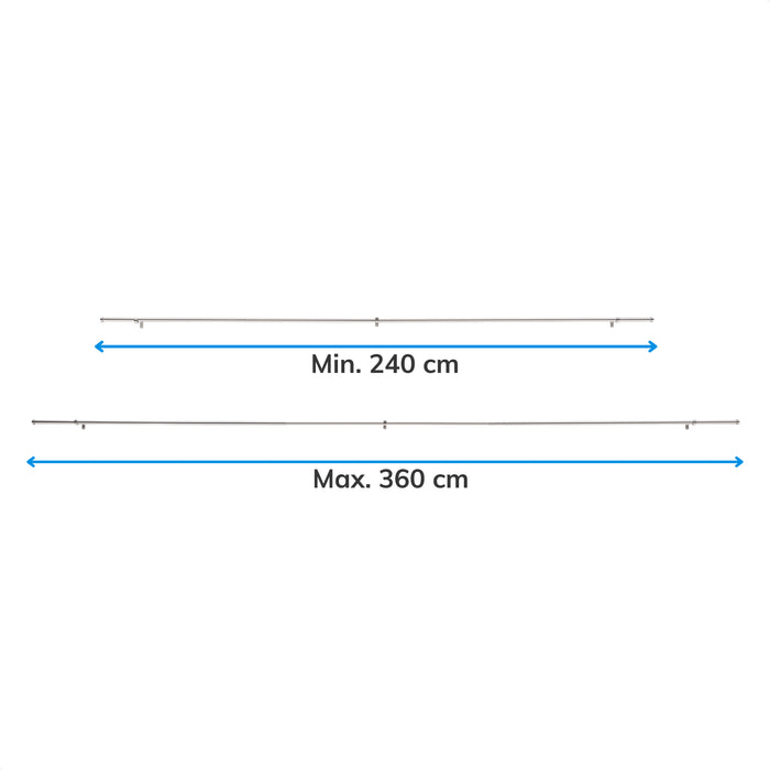 ACAZA Gordijnroede Zilvergrijs