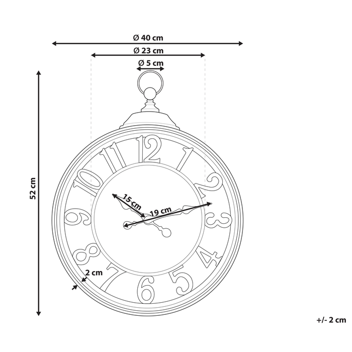 Beliani - ALCOBA  - Wandklok - Bruin  - Synthetisch materiaal