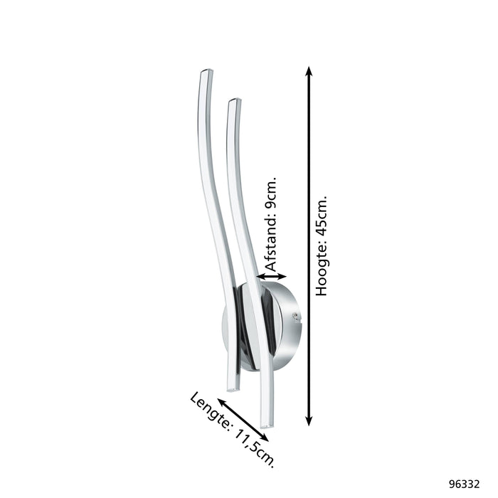 EGLO Valmora Wandlamp - LED - 45 cm - Grijs|Wit