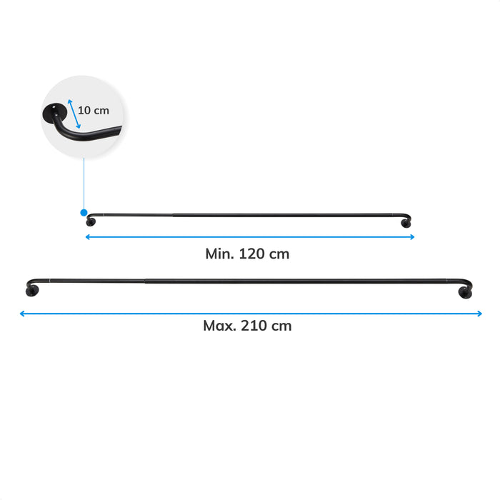 ACAZA Gordijnroede Zwart
