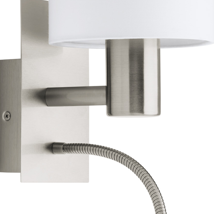 EGLO Pasteri Wandlamp - E27|LED - 38 cm - Grijs|Wit