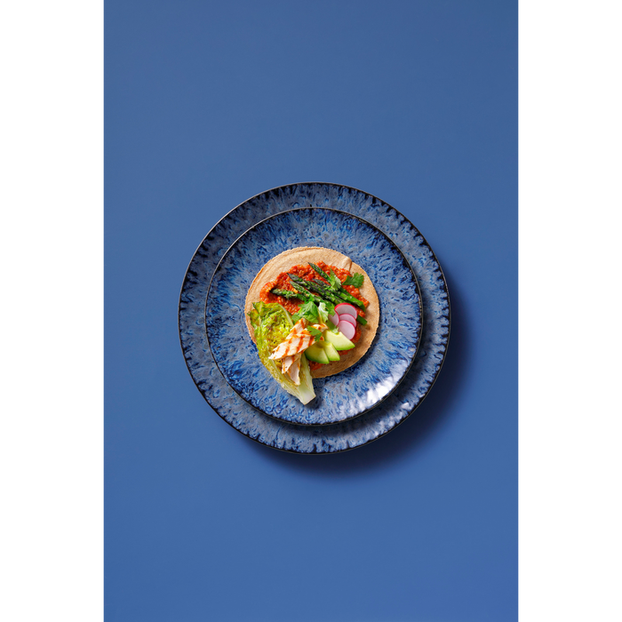 Palmer Bord Lester 21 cm Zwart Blauw Stoneware 2 stuks