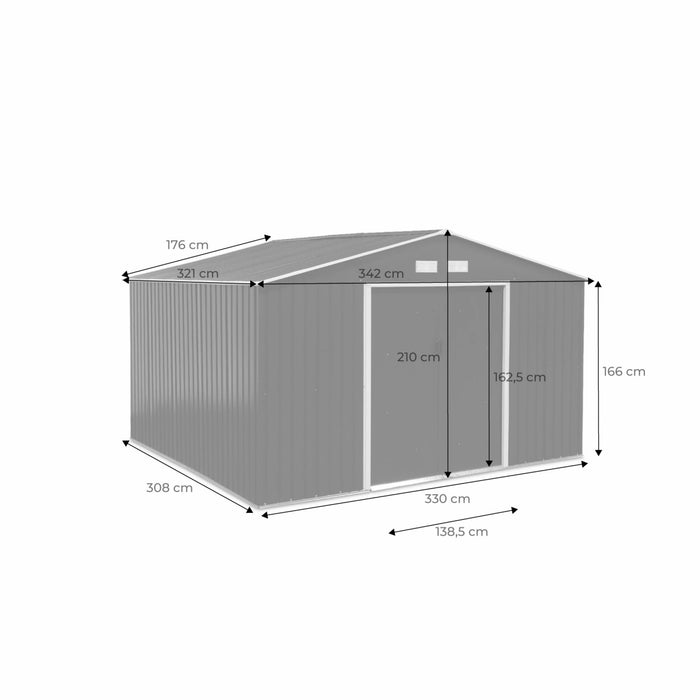 sweeek - Metalen tuinhuisje 10,85m²