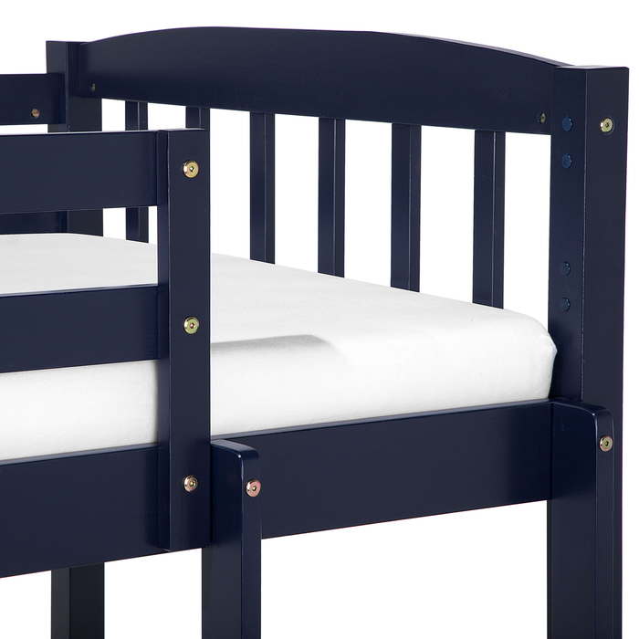 Beliani-REVIN -Stapelbed met opbergruimte-Blauw-90 x 200 cm-Dennenhout