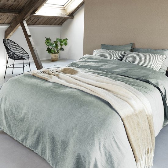 Halflinnen - Groen Maat: 1-persoons (140 x 200|220 cm)