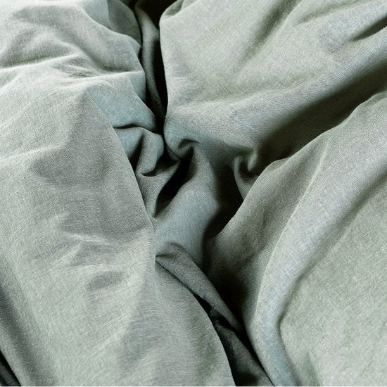 Halflinnen - Groen Maat: 1-persoons (140 x 200|220 cm)