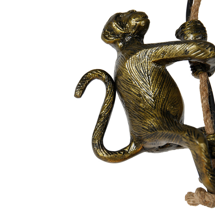 QAZQA Vintage hanglamp goud - Animal Monkey