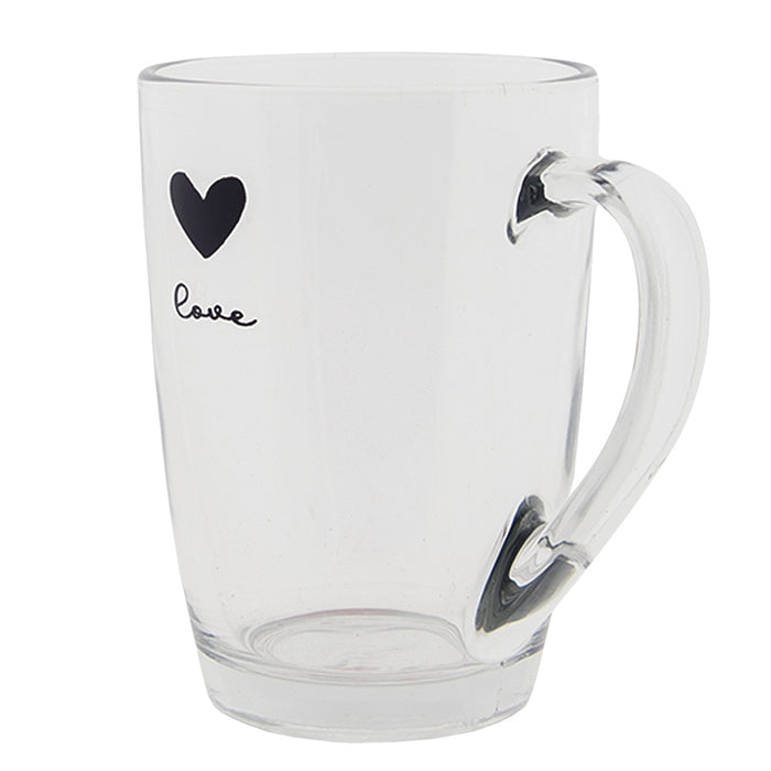 Clayre & Eef Theeglas  300 ml Glas Hart Love Theemok