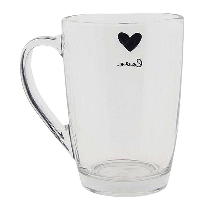 Clayre & Eef Theeglas  300 ml Glas Hart Love Theemok