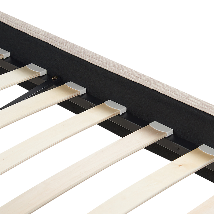 Beliani-FITOU -Tweepersoonsbed-Zandbeige-160 x 200 cm-Polyester