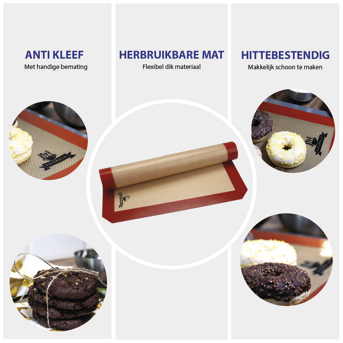 Krumble Siliconen bakmat - bruin