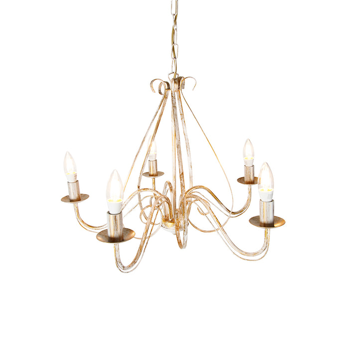 QAZQA Smart kroonluchter wit 5-lichts incl. Wifi B35 - Giuseppe