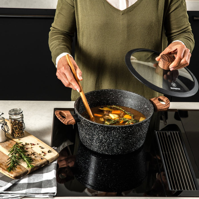 Westinghouse Pannenset - Marmer Wood Braadpan 24cm+28cm - Kookpannen