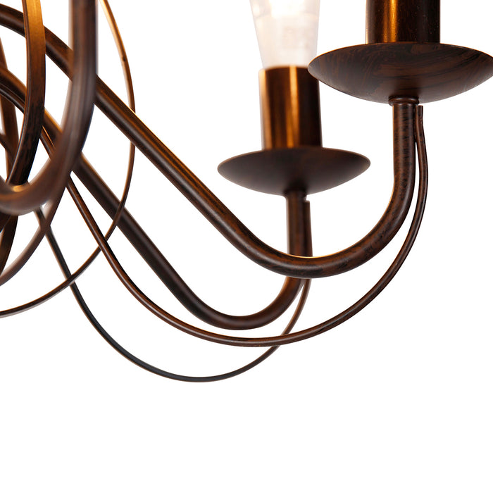 QAZQA Smart kroonluchter roestbruin 8-lichts incl. Wifi B35 -