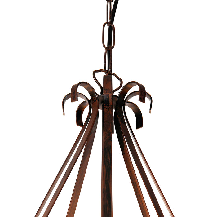 QAZQA Smart kroonluchter roestbruin 8-lichts incl. Wifi B35 -