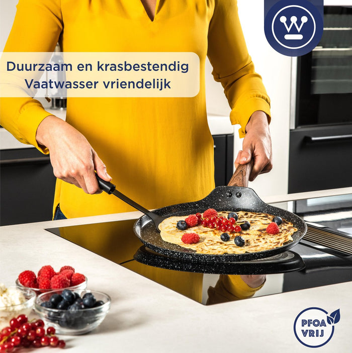 Westinghouse Pannenset - Pannenkoekenpannen 7-kops+28cm - Marmer Wood