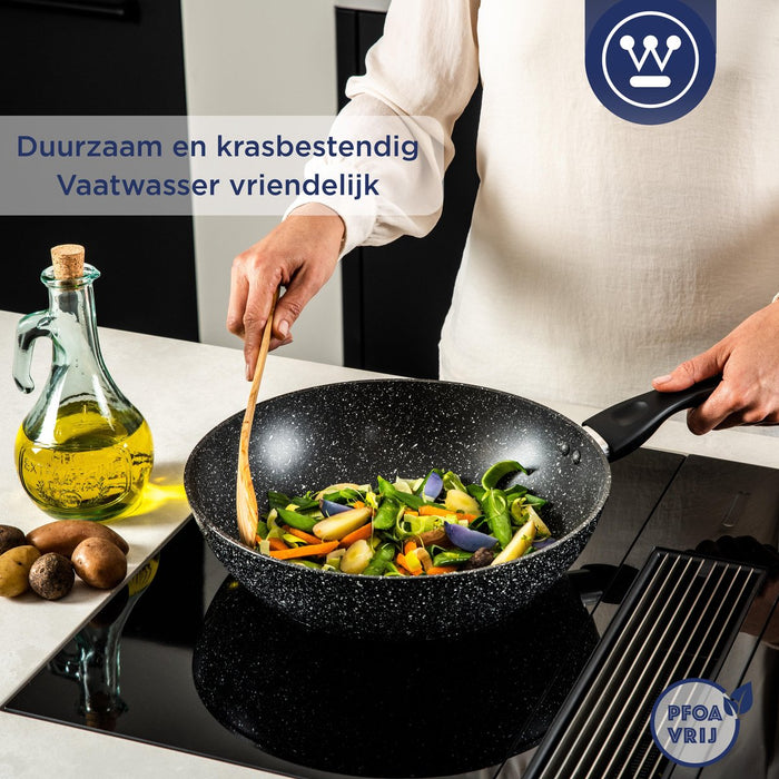 Westinghouse Pannenset - Wokpan 30cm + Koekenpan 30cm + Braadpan 28cm