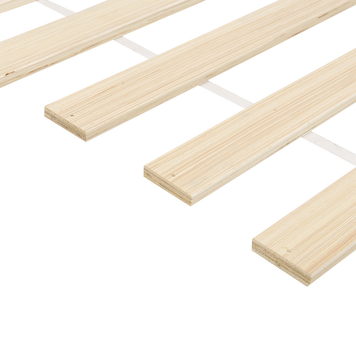 Beliani-CARNAC -Tweepersoonsbed-Lichtbruin-160 x 200 cm-Rubberhout