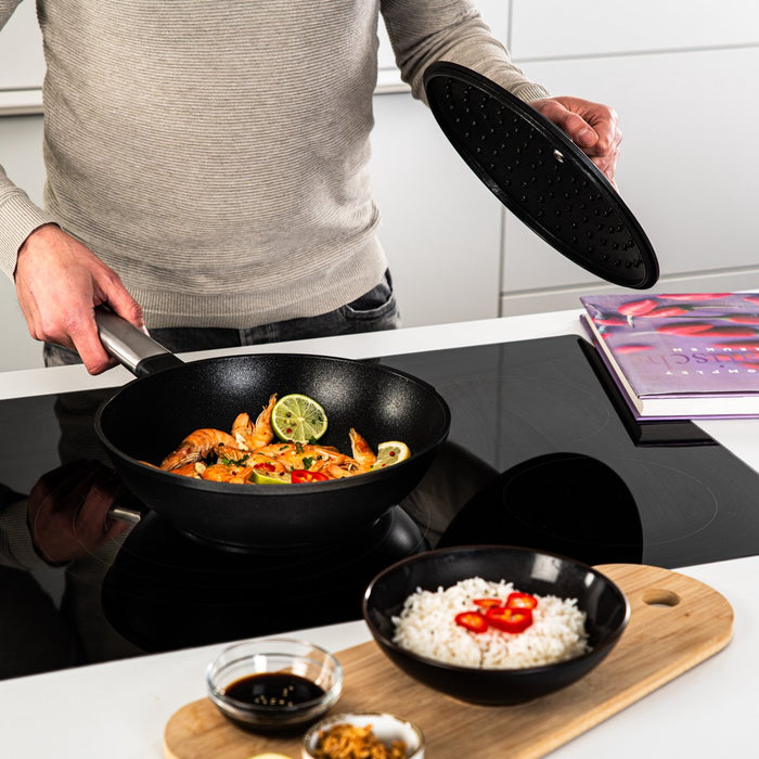 Westinghouse Pannenset - Wokpan 28cm + Grillpan 28cm - Zwart