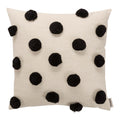 vtwonen Pompom Sierkussen L 45 x B 45 cm - Zwart