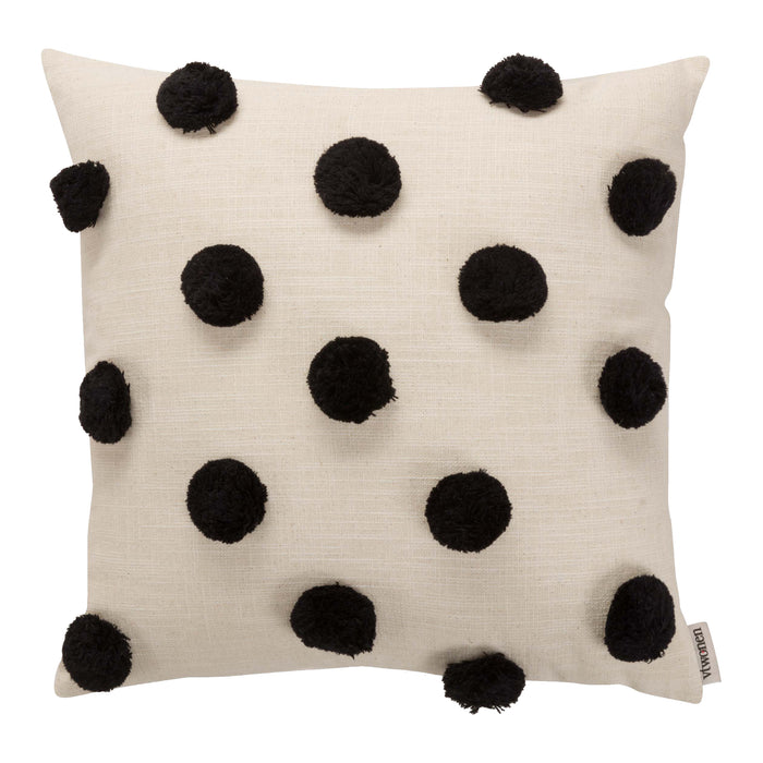 vtwonen Pompom Sierkussen L 45 x B 45 cm - Zwart