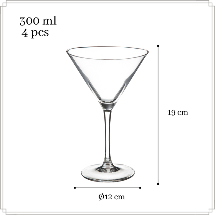 OTIX Martini Glazen Transparant 4 Stuks 300 ml Cocktail Set TINI