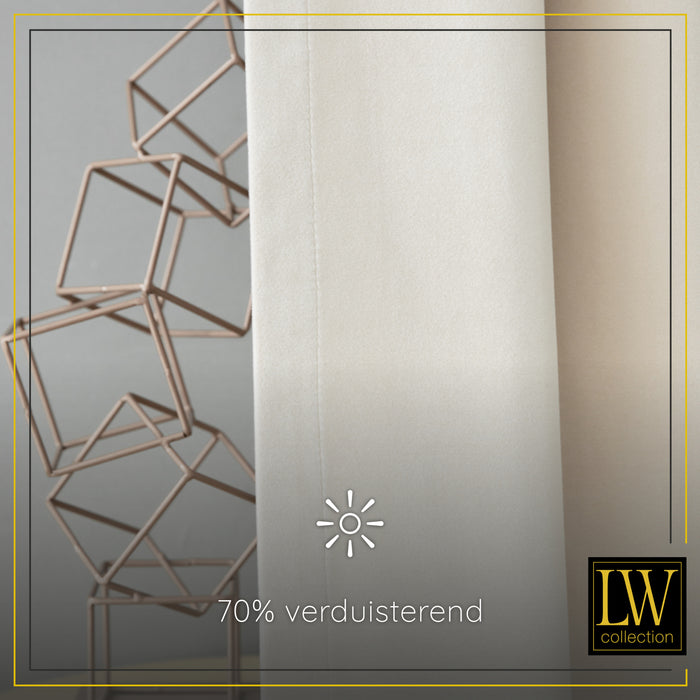 LW Collection Kant en klaar gordijnen beige 140x270cm